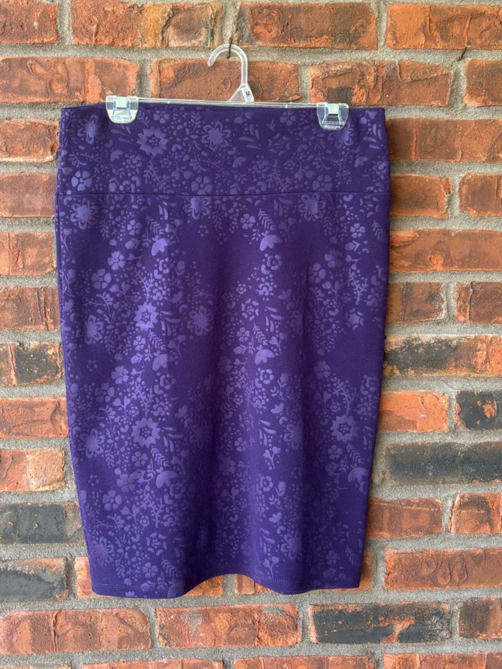 LuLaRoe Deep Purple Floral Pencil Skirt
